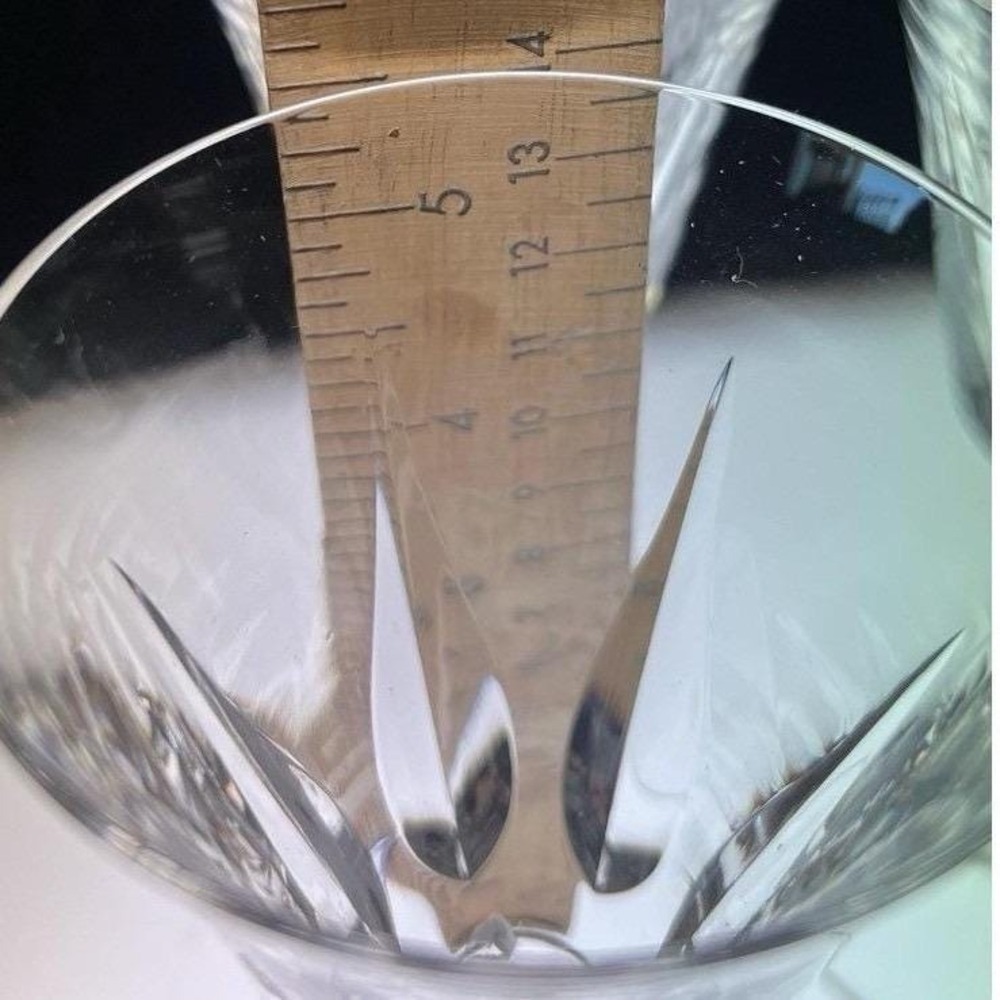 St Louis Cerdagne French Crystal Wine Claret 5 1/2" Stem Goblets Signed Set of 4 - Picture 12 of 15